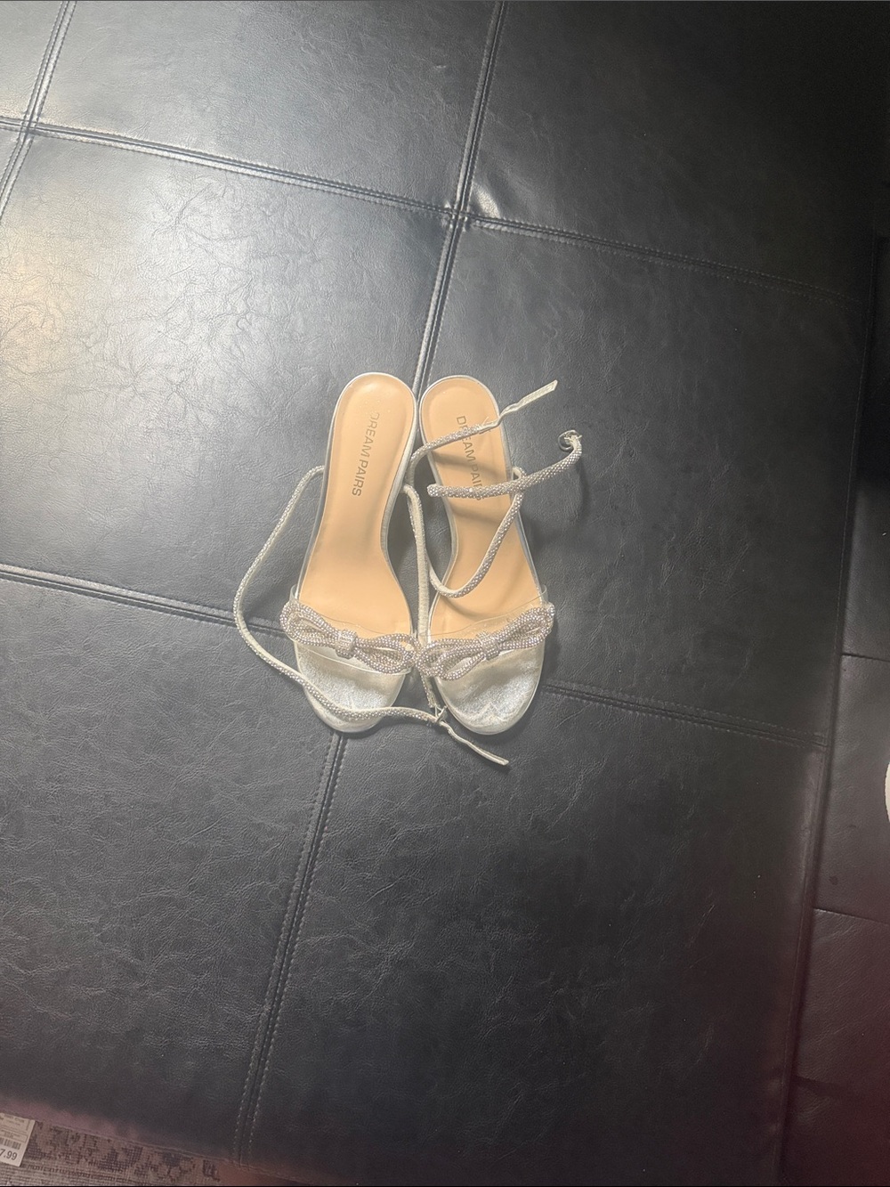 Silver Braided Strap Sandals